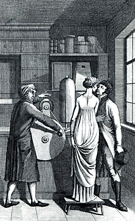 Illustration of the moment of the Leibniz Kiss