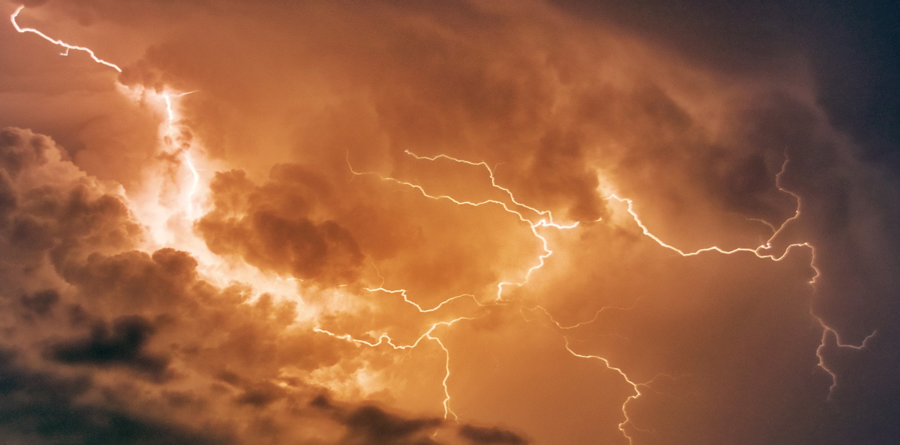 Photograph of a thunderstorm.