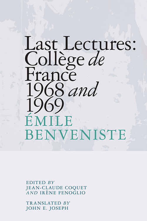 Cover: Émile Benveniste's Last Lectures