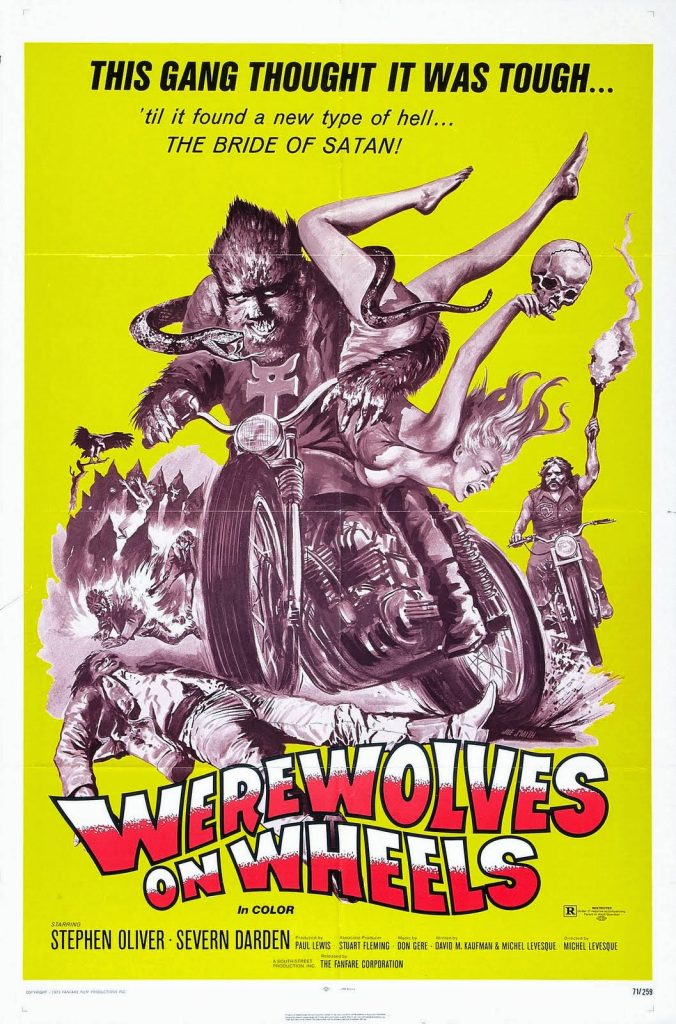 Number 2 lesser known werewolf film is a poster for Werewolves on Wheels (1971)