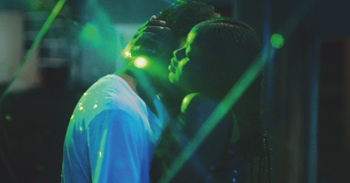 Film still of a couple hugging from Atlantics (Mati Diop, 2019)