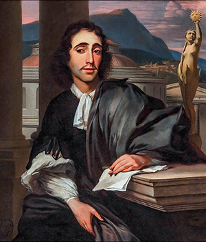 Image of an oil painting showing a man thought to be Baruch Spinoza.