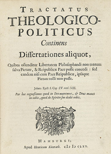 Original cover page of Spinoza's Tractatus Theologico-Politicus.