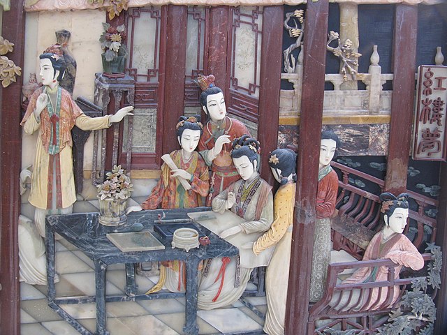 A painting depicting a scene from Dream of the Red Chamber