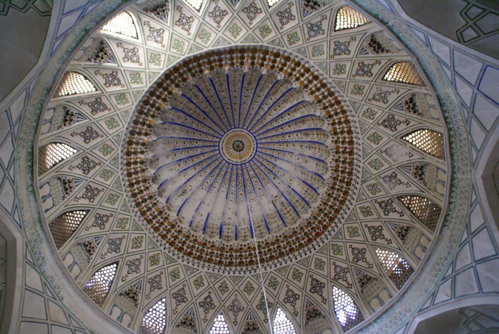 An interior shot of the dome in the Abu Nasr Parsa Shrine