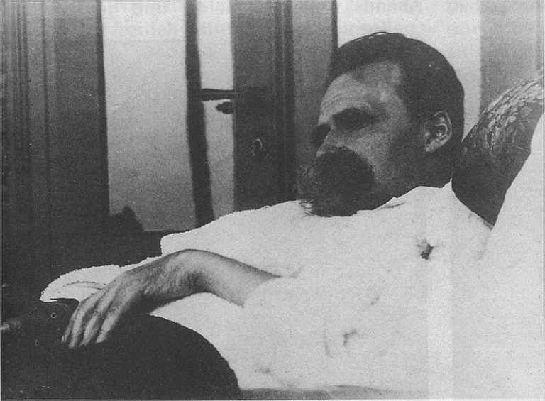 A photo of Nietzsche laying down