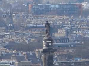 The Melville monument overlooking the Edinburgh skyline