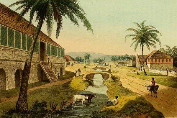 A painting of a Jamaican plantation