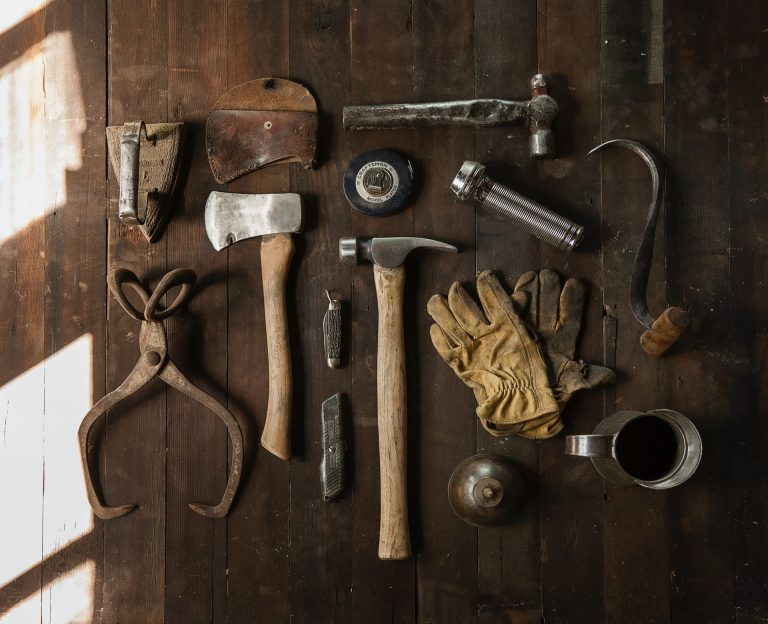 A table full of building tools