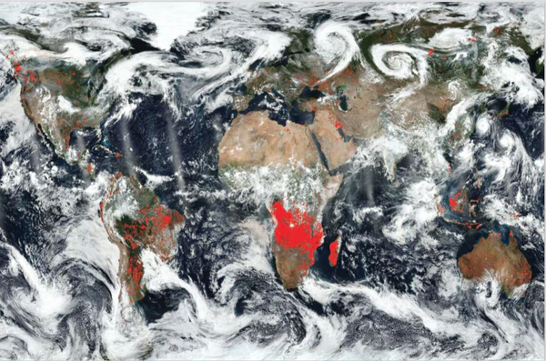 NASA Worldview EOSDIS: A world on fire, 22 August 2018 featured in Surveying the Anthropocene