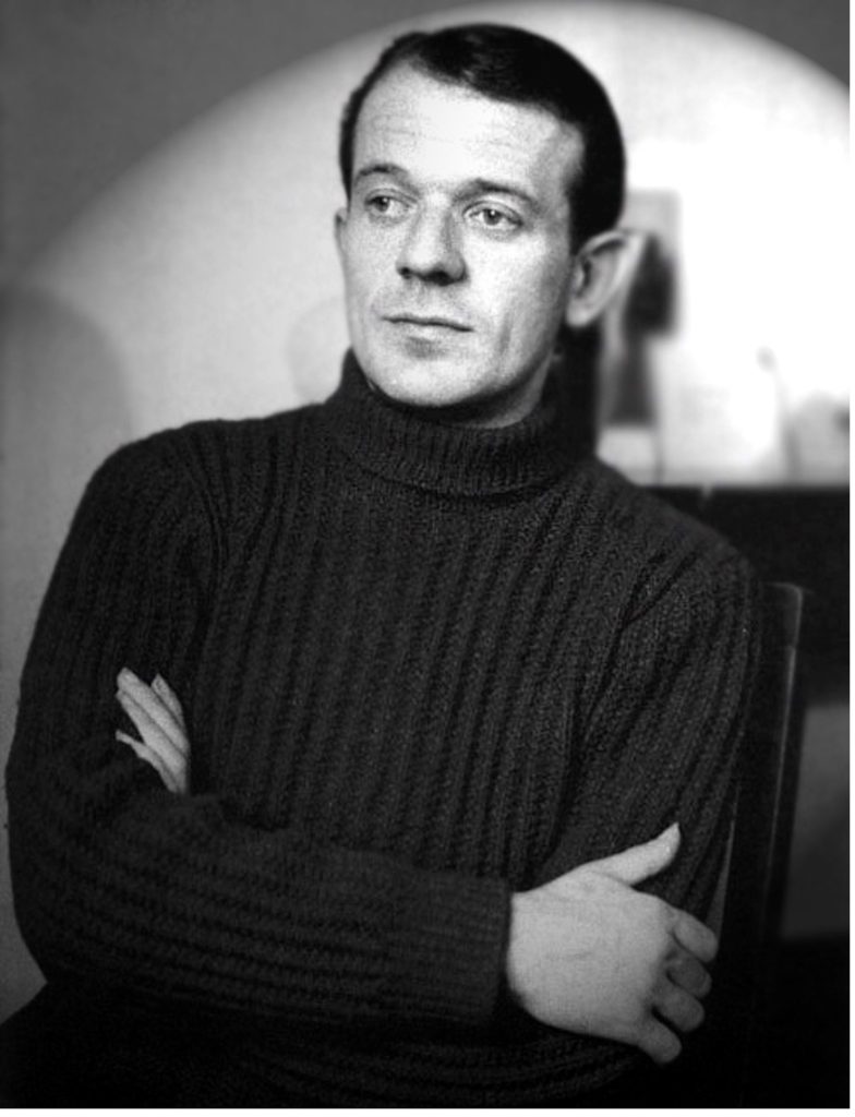 A black and white portrait of Deleuze in his youth