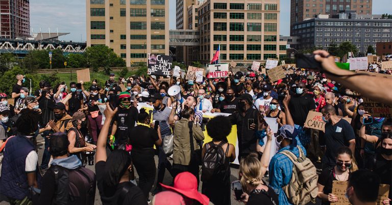 Protestors at the Black Lives Matter march