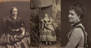 Portraits of Madame Celeste, Carlotta Leclercq and Rose Leclercq side by side