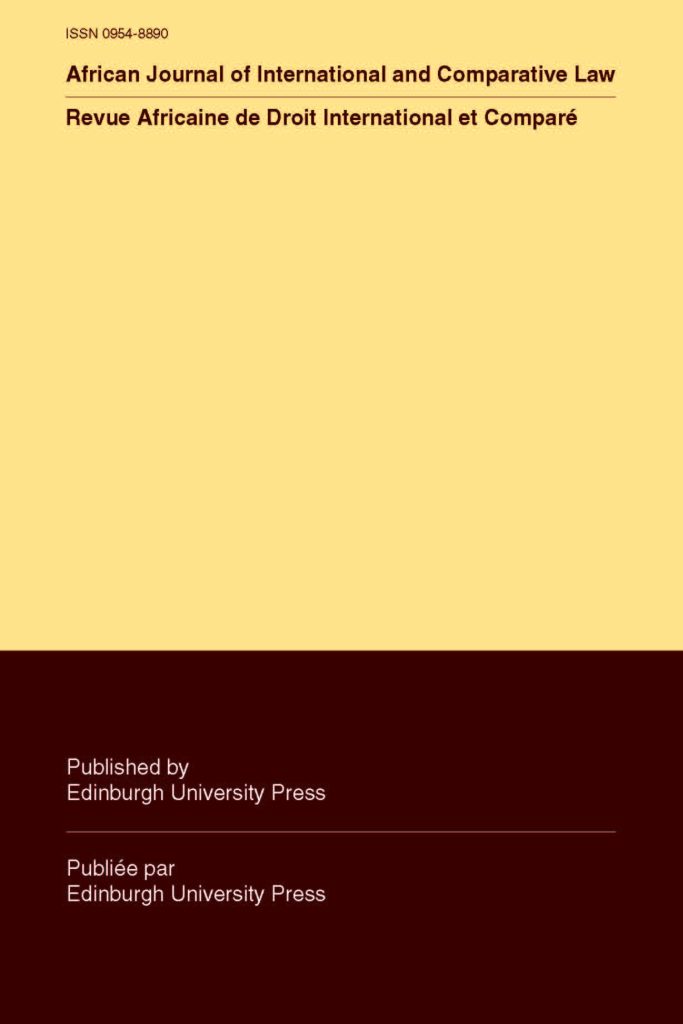 Cover of African Journal of International and Comparative Law