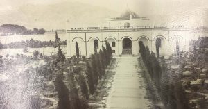 Black and white photograph of the Office of the Quarter-Master-General in India, 1879