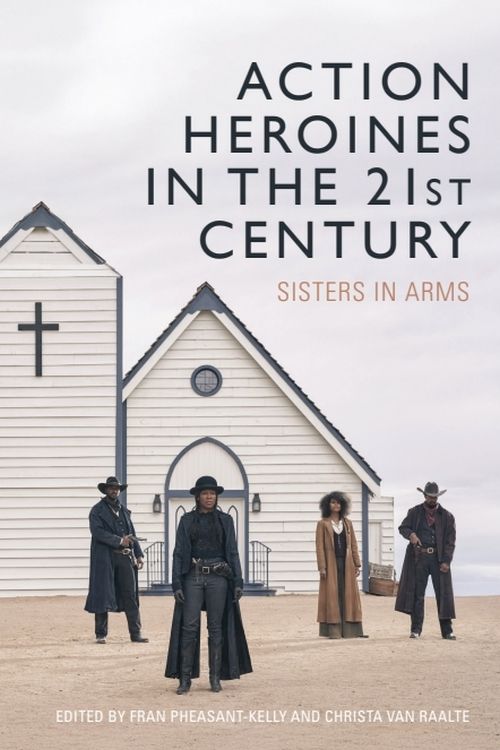 The cover shows four figures in Western-style clothing standing in front of a white church with a cross. Two women stand in the center, flanked by two men, all wearing long coats and hats in front of a small, wooden, Christian church.