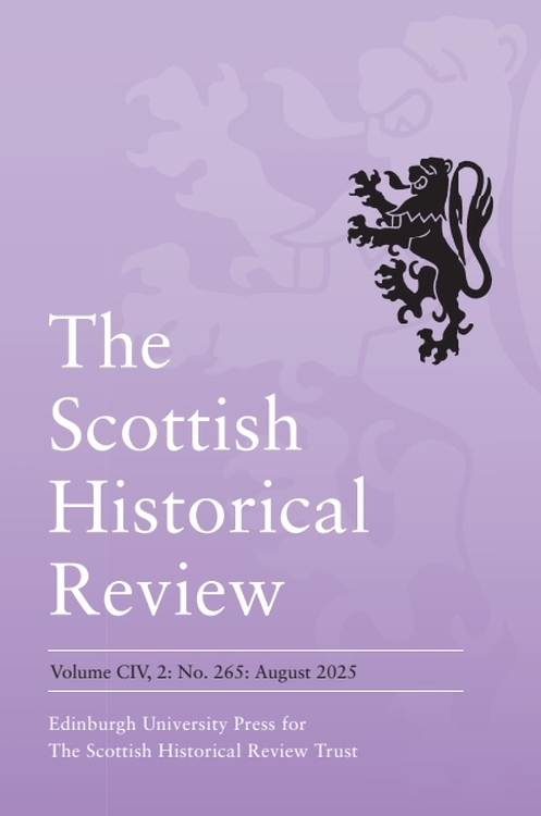 Front cover of The Scottish Historical Review volume 104, issue 2.