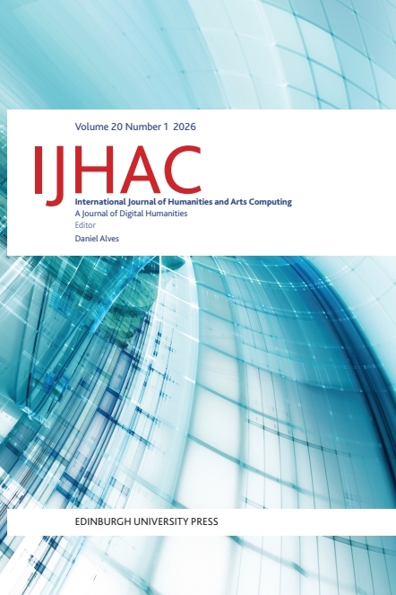 Front cover of issue 20.1 of the International Journal of Humanities and Arts Computing