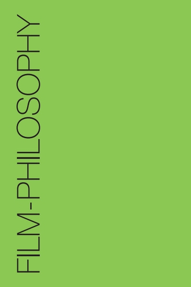 Journal issue cover image, all green background with the text 'FILM-PHILOSOPHY' read vertically on the left side