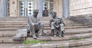 Statue of Writing a Petition by Unis Razmi, in Tabriz, 2025.